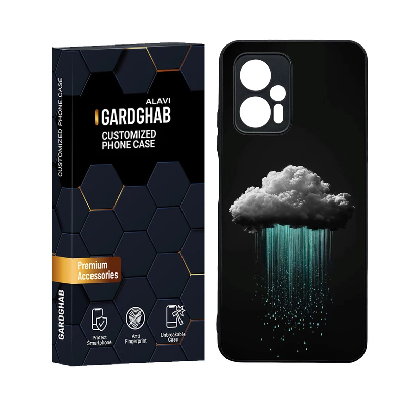 کاور گارد قاب علوی مدل دورژله ای پشت گلس هنری مناسب برای گوشی موبایل شیائومی Poco X4 GT