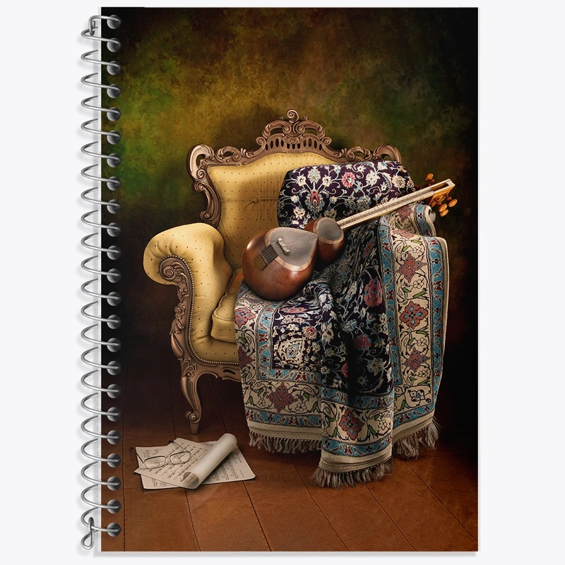 دفتر زبان 50 برگ خندالو مدل دو خط طرح سه تار کد F692