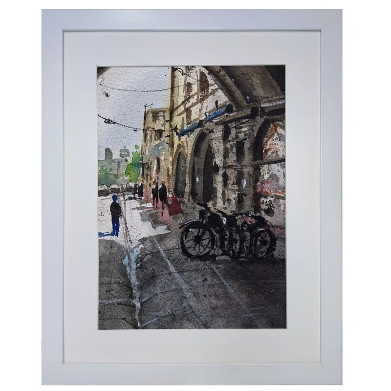 تابلو نقاشی آبرنگ به سبک امپرسیونیسم طرح بازار کد 196