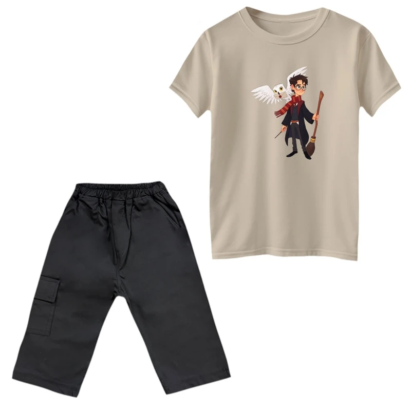 ست تی‌شرت و شلوارک پسرانه مدل هری پاتر کد 6