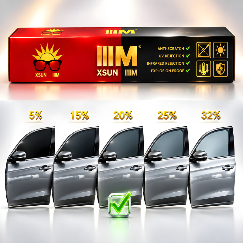 برچسب دودی شیشه خودرو تری ام مدل ضد خش سرامیکی 20 درصد کد iiim-ceramic-20 رول 4 متری