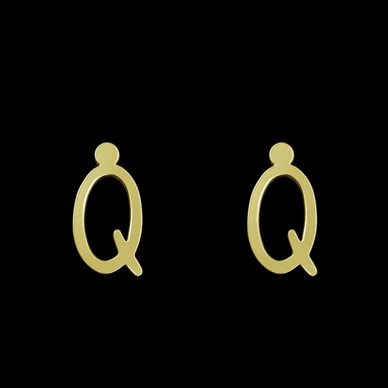 گوشواره طلا 18 عیار زنانه مدوپد مدل حرف Q کد GA1-17189