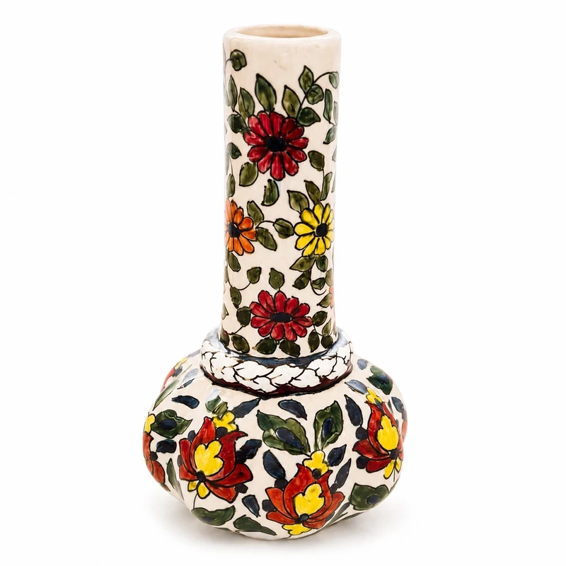 گلدان رومیزی سرامیکی طرح گل پرکار 