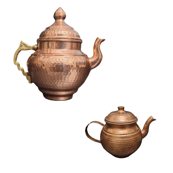قوری مسی مدل نانو مس طرح چکش خوار بسته دو عددی 