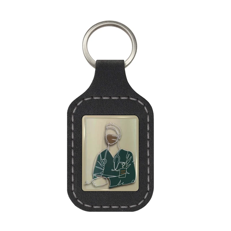 جاکلیدی چرمی طرح پزشک مدل SRN284