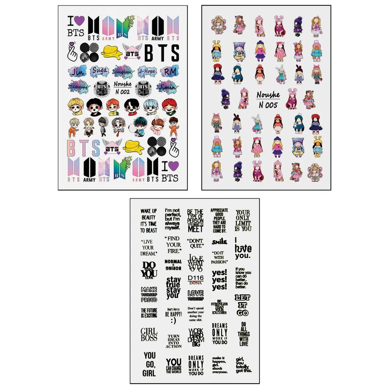 برچسب لنز ناخن کد D116-N002-N005 مجموعه 3 عددی