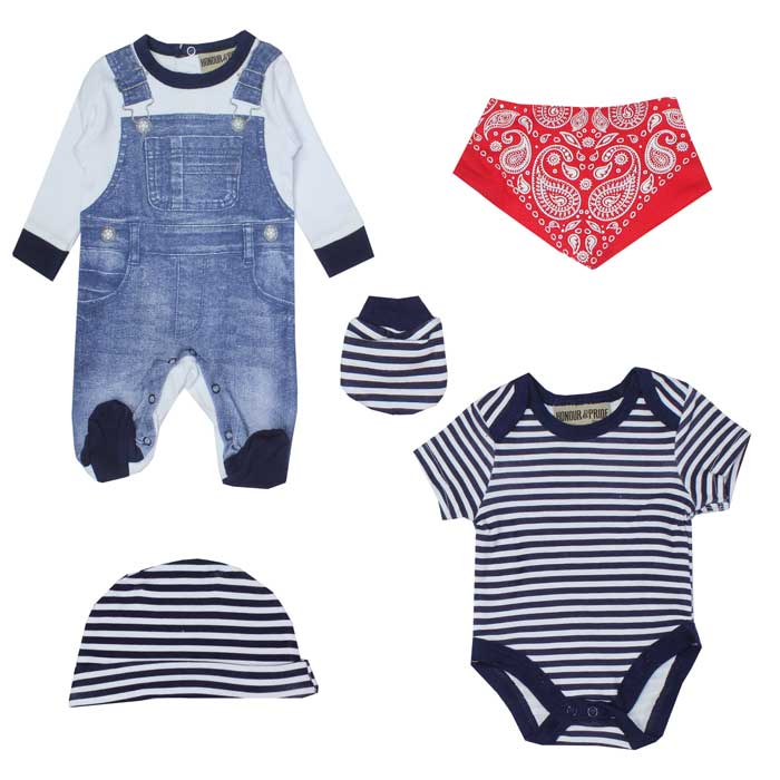 ست 5 تکه لباس نوزادی هونر پراید مدل 0001