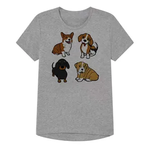 تی شرت آستین کوتاه پسرانه مدل سگ های کوچولو کدZ38 رنگ طوسی