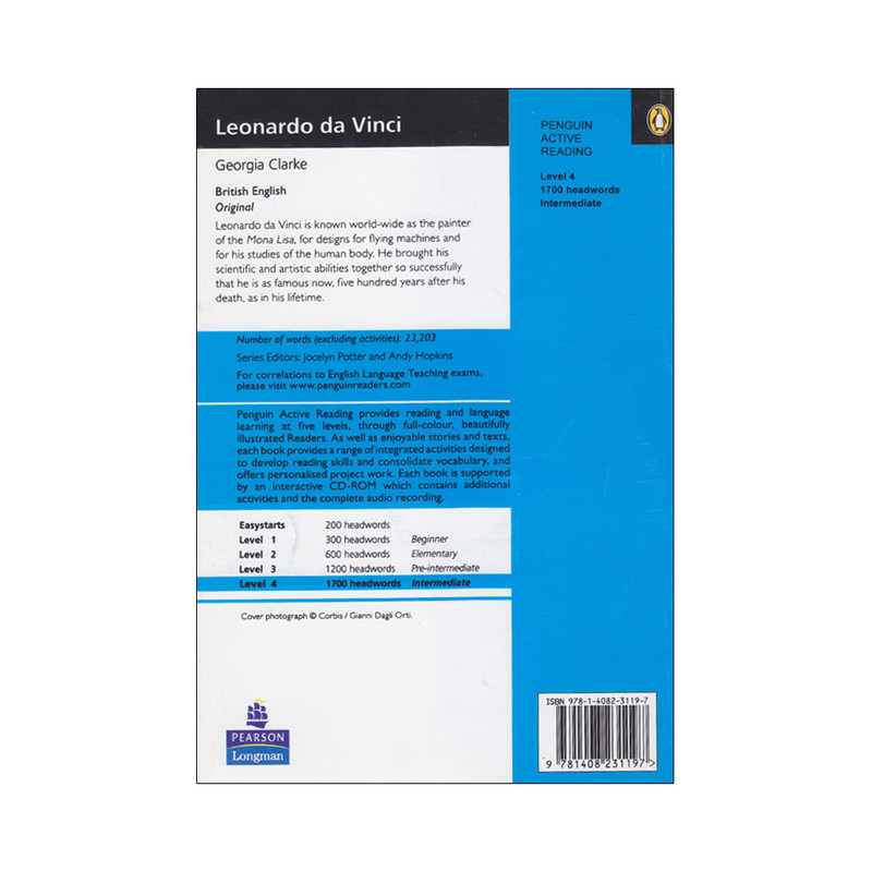 کتاب Penguin Active Reading 4 Leonardo da Vinci اثر Georgia Clarke انتشارات الوندپویان