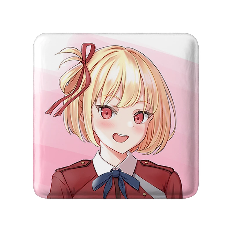 مگنت خندالو طرح چیساتو انیمه لیکوریس ریکویل Lycoris Recoil  مدل مربعی کد 23047