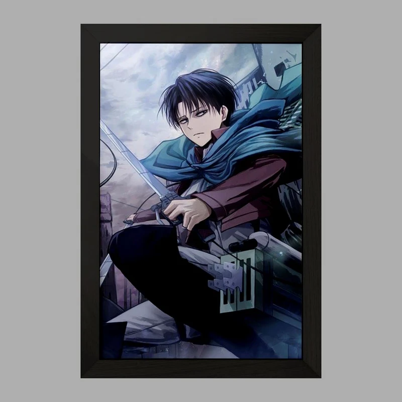 تابلو خندالو مدل لیوای و میکاسا انیمه اتک آن تایتان Attack on Titan  کد 10983