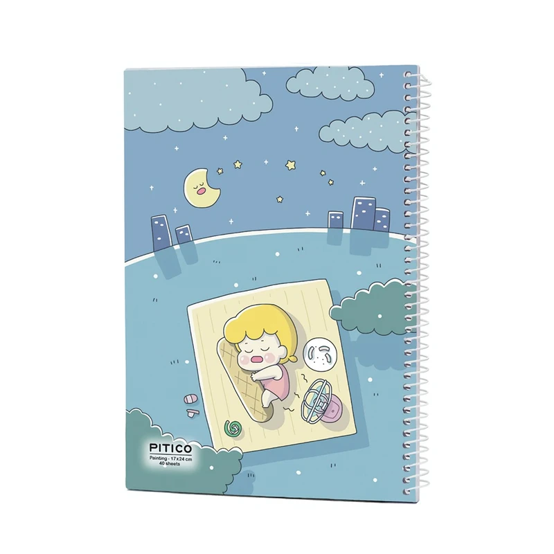 دفتر نقاشی 40 برگ پیتیکو طرح دختر و ماه