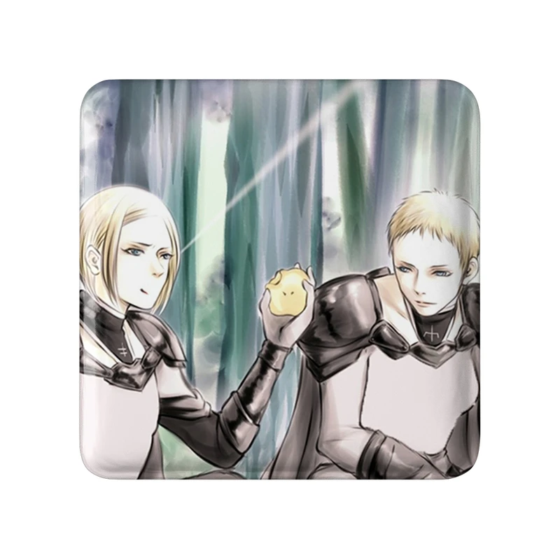 مگنت خندالو طرح هلن و دنوه انیمه کلیمور مدل مربعی کد 33485