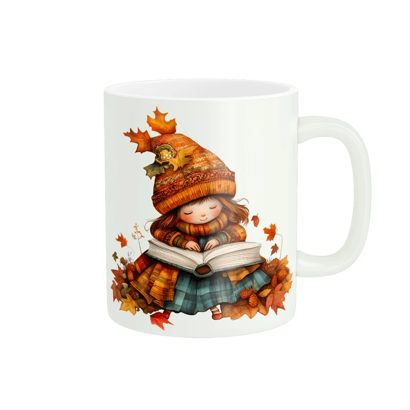 ماگ پادآفرین مدل پاییز طرح کتاب و دختربچه کد PM632