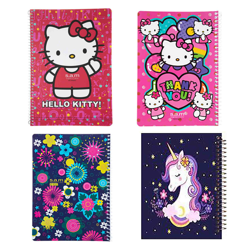 دفتر مشق 50 برگ مدل حاشیه دار طرح دخترانه مجموعه 4 عددی