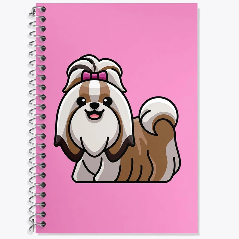 دفتر زبان 50 برگ خندالو مدل دو خط طرح حیوانات بامزه سگ کد 28362