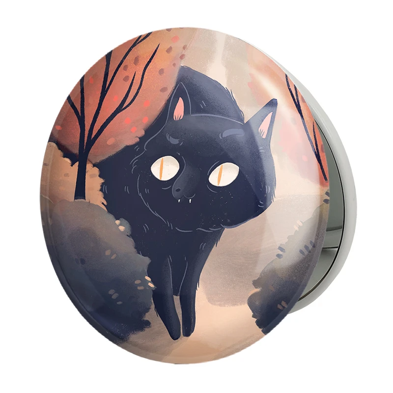 آینه جیبی خندالو طرح گربه حیوانات بامزه مدل تاشو کد 21070 