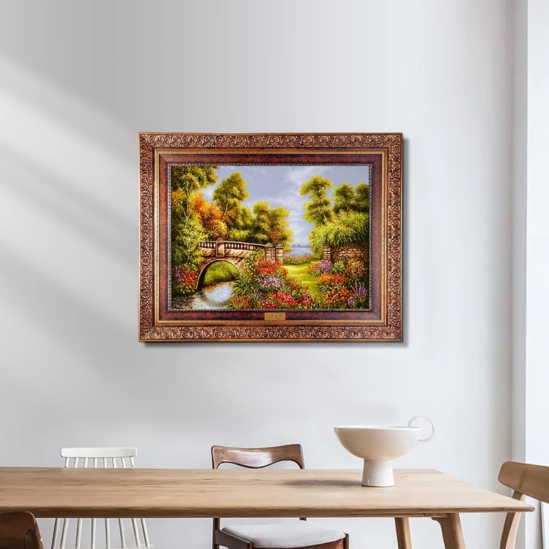 تابلو فرش ماشینی نقش نگار رضوی طرح منظره کد 598KC