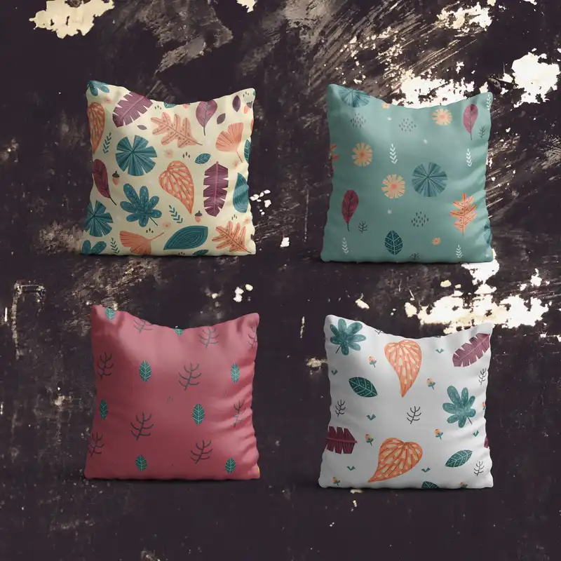 کاور کوسن طرح پاییزی کد AUT-101 مجموعه 4 عددی