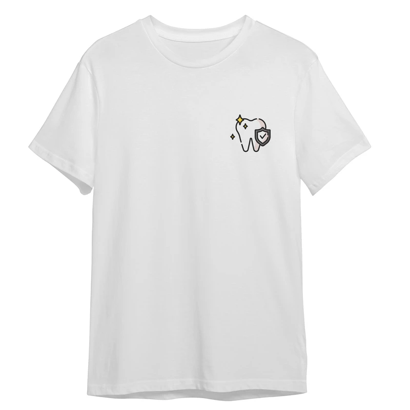 تی شرت آستین کوتاه مردانه مدل دندون پزشکی کد 0863 رنگ سفید