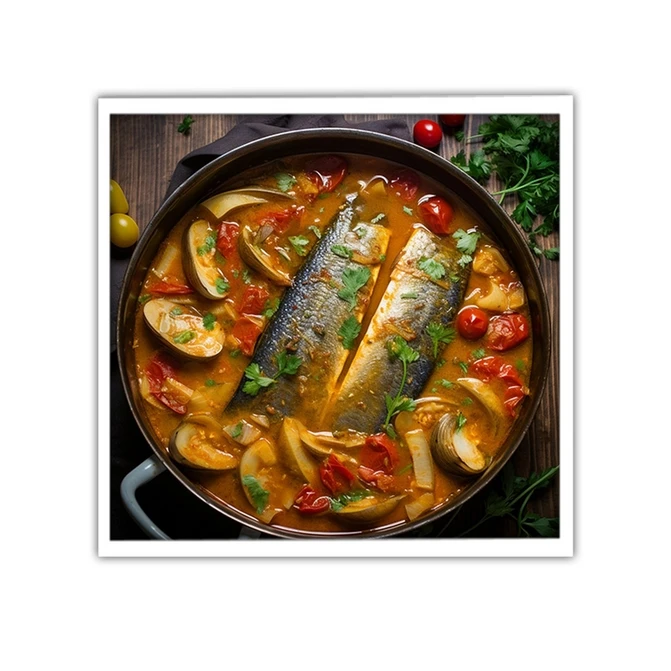 تابلو نوری بکلیت طرح غذای آسیایی سوپ ماهی مدل W-MID-19264