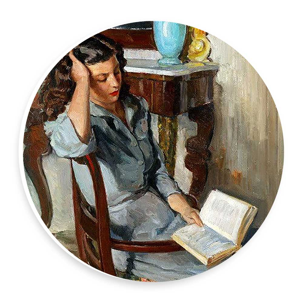  دیوارکوب طرح بانوی کتابخوان مدل wtb706