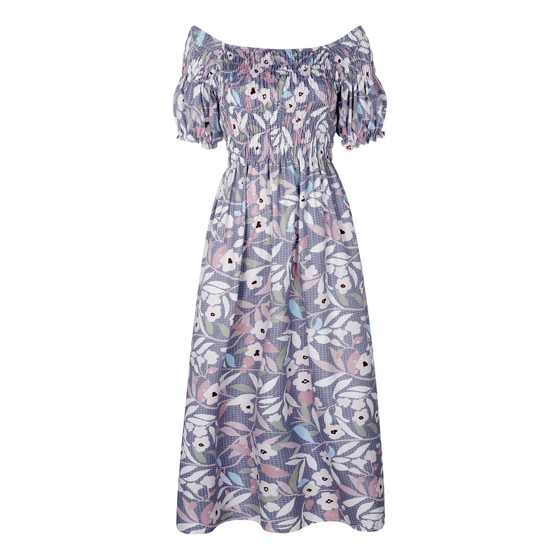 پیراهن ساحلی یقه خشتی زنانه ناتوسا مدل 812-66