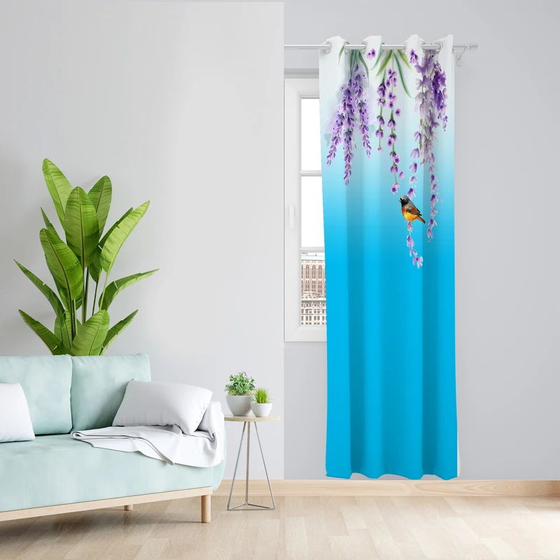 پرده طرح گل مدل مخمل پانچی کد 4207 z سایز 140x200 سانتی متر