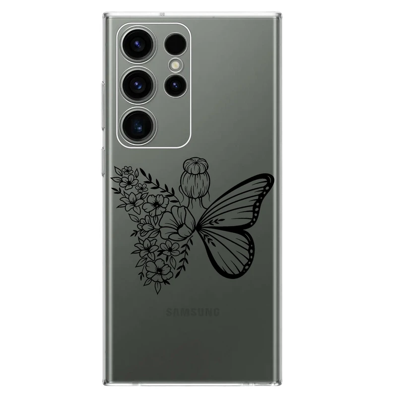 کاور مگافون طرح دختر پروانه ای مدل C53-B مناسب برای گوشی موبایل سامسونگ Galaxy S23 Ultra