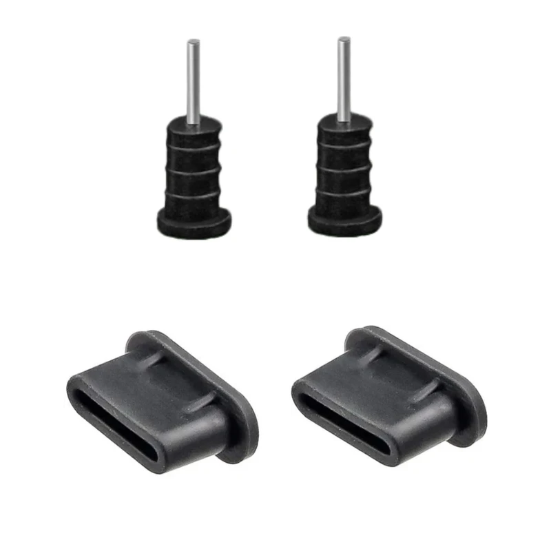  محافظ پورت شارژ و جک هدفون مدل type-c بسته چهار عددی