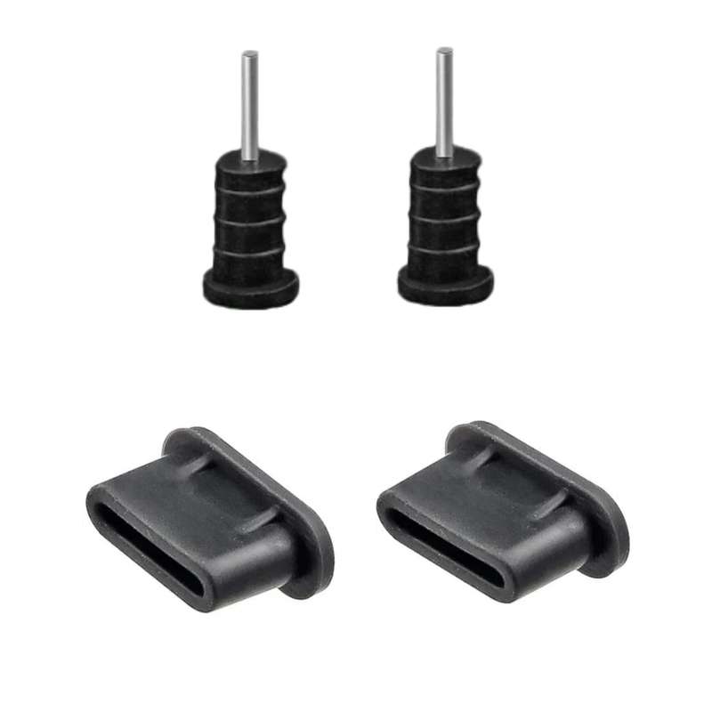 محافظ پورت شارژ و جک هدفون مدل type-c بسته چهار عددی محافظ پورت شارژ و جک هدفون مدل type-c بسته چهار عددی