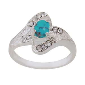 انگشتر نقره زنانه مدل سنگ فیروزه نیشابور کد AW_545