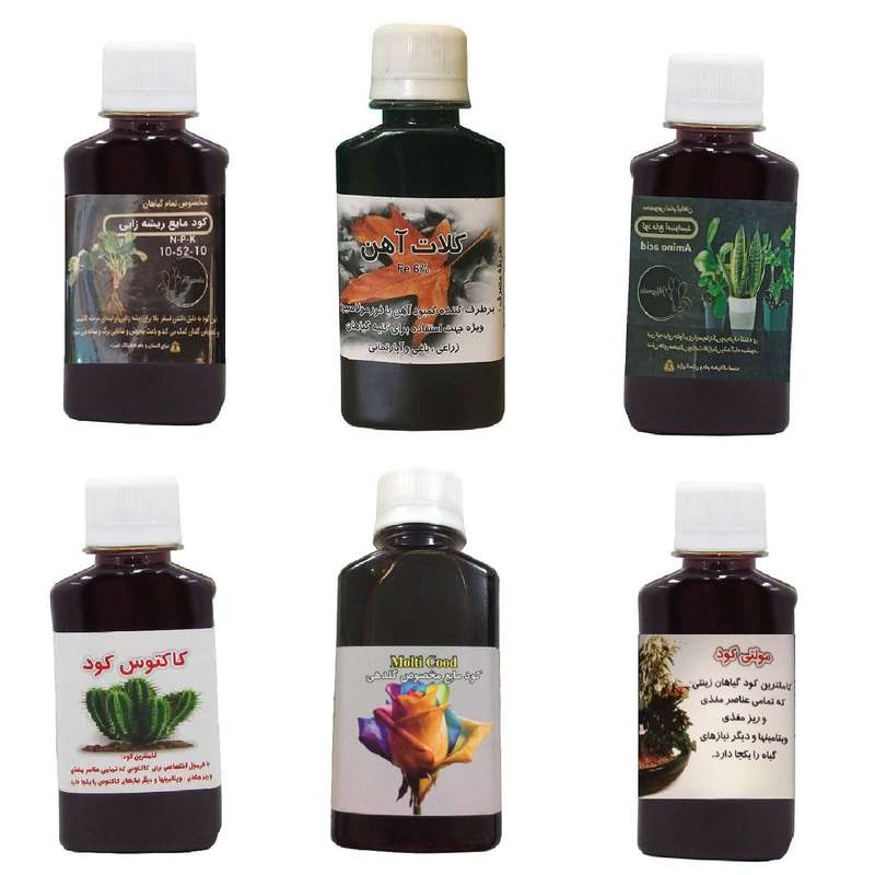 کود مایع فسفر ریشه زایی 10-52-10 و کلات آهن و امینو اسید و مولتی کود و کود کاکتوس و کود گلدهی مدل life drop حجم 120 میلی لیتر