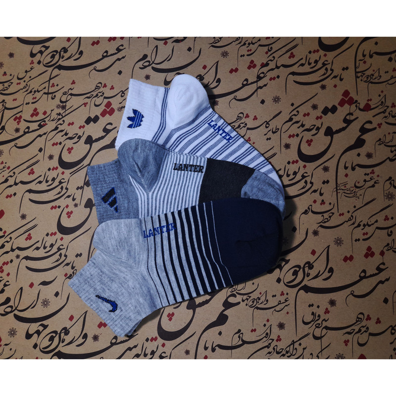 جوراب ساق کوتاه مردانه لنتر مدل مدل مچی کد RING - 0 6 مجموعه 6 عددی
