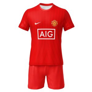 ست تی‌شرت و شلوارک ورزشی پسرانه مدل منچستر یونایتد طرح رونالدو کد 501