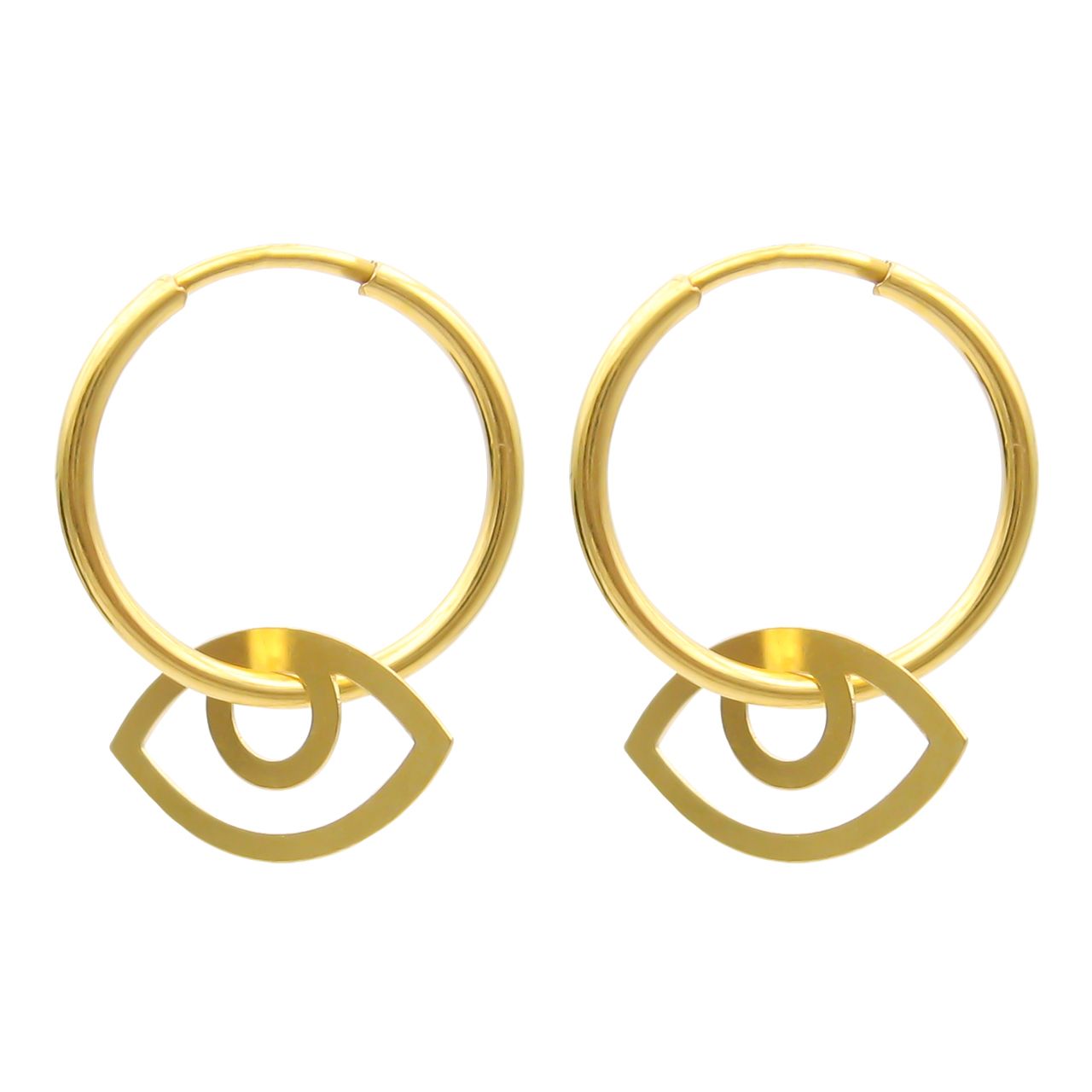 گوشواره طلا 18 عیار زنانه کاپانی مدل چشم کد KE018 -  - 1