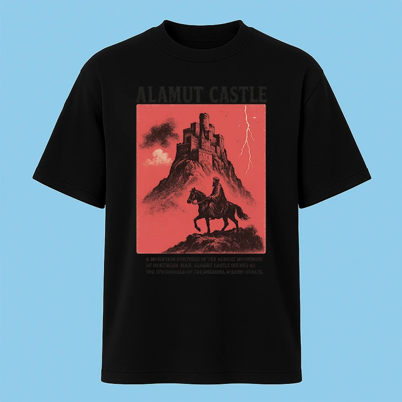 تی‌شرت آستین کوتاه مردانه مدل ایران قلعه الموت کد c4