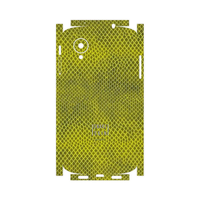برچسب پوششی ماهوت مدل Yellow Snake Skin-FullSkin مناسب برای گوشی موبایل گوگل Nexus 5