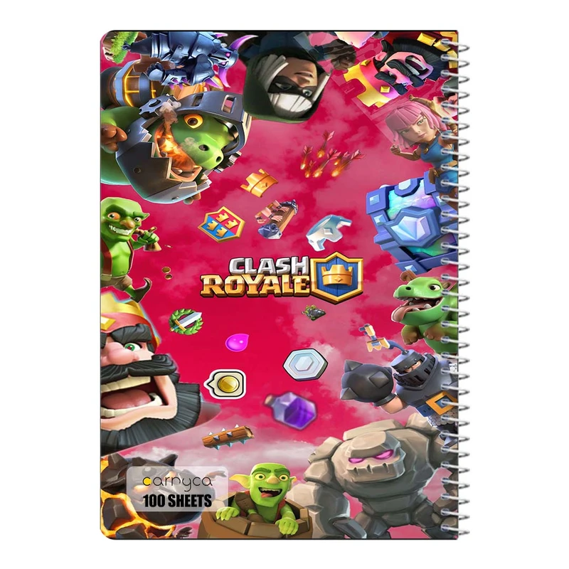 دفتر شطرنجی 100 برگ سیمی کارنیکا طرح کلش رویال Clash Royale کد 53590