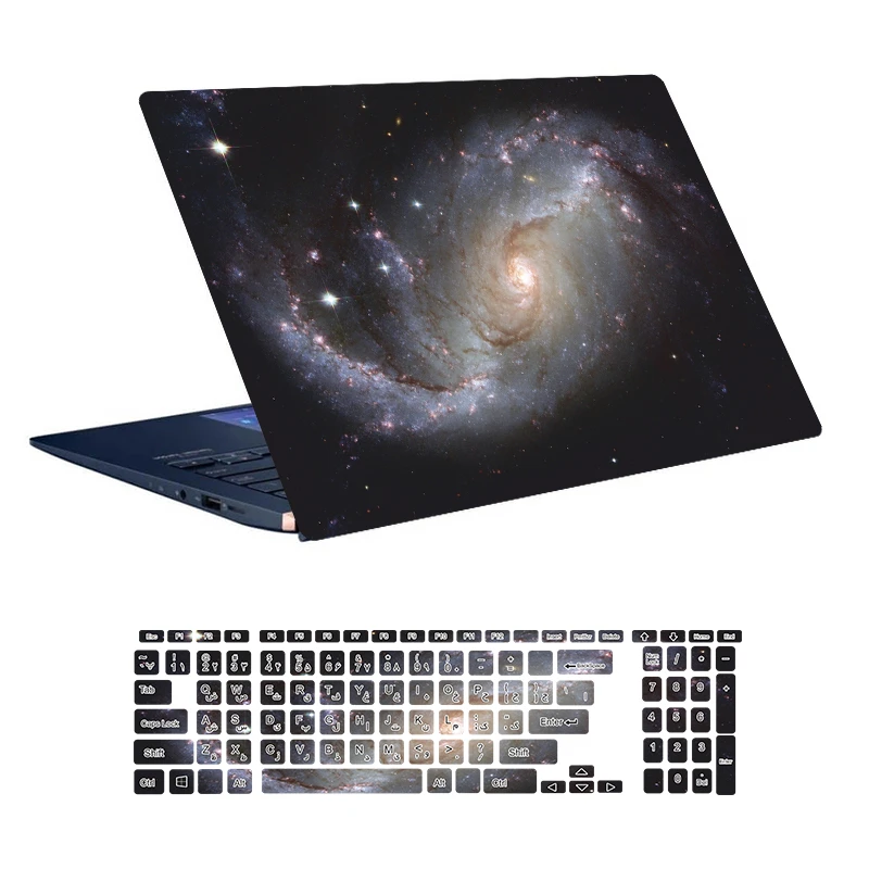 استیکر لپ تاپ توییجین و موییجین طرح Space کد 83 مناسب برای لپ تاپ 15.6 اینچ به همراه برچسب حروف فارسی کیبورد 