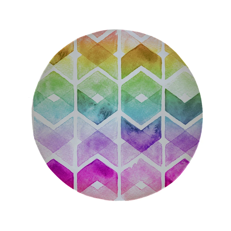 پادری مدل دایره طرح آبرنگی کد 5285 سایز 90 × 90 سانتی متر 