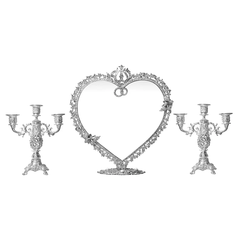 آینه و شمعدان مدل قلبی الیسا