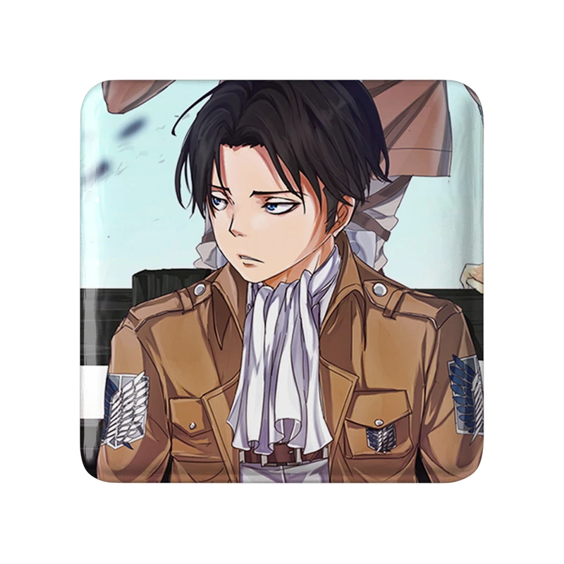 مگنت خندالو طرح لیوای انیمه اتک آن تایتان Attack on Titan مدل مربعی کد 18576
