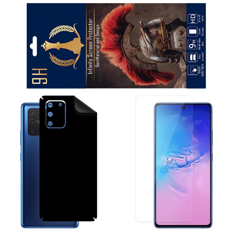 برچسب پوششی اینفینیتی مدل RG مناسب برای گوشی موبایل سامسونگ Galaxy S10 Lite به همراه محافظ صفحه نمایش