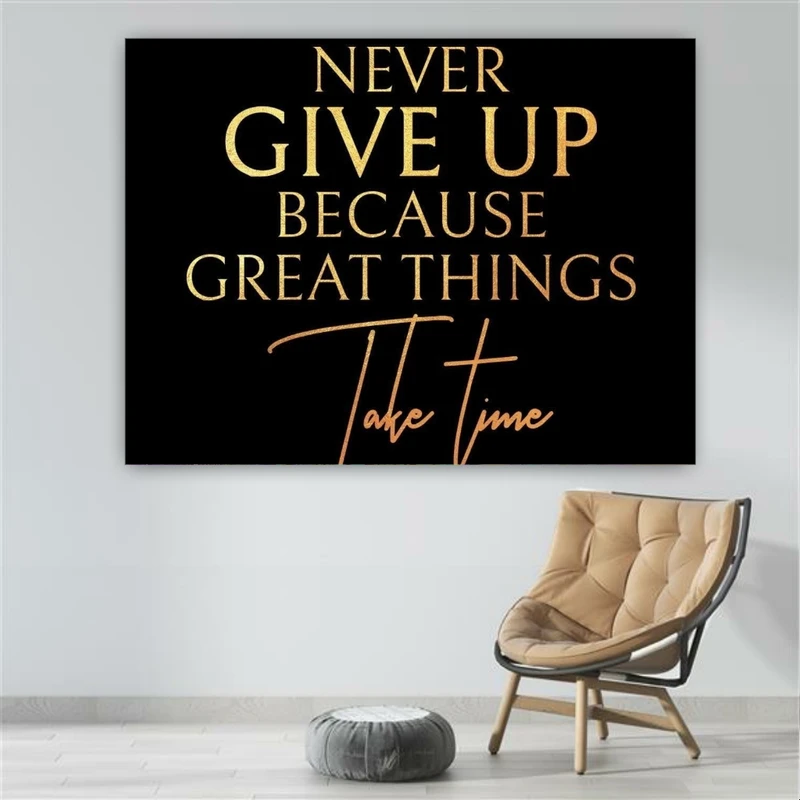 تابلو شاسی طرح مخمل مدل مفهومیGIVE UP  کد FP103698