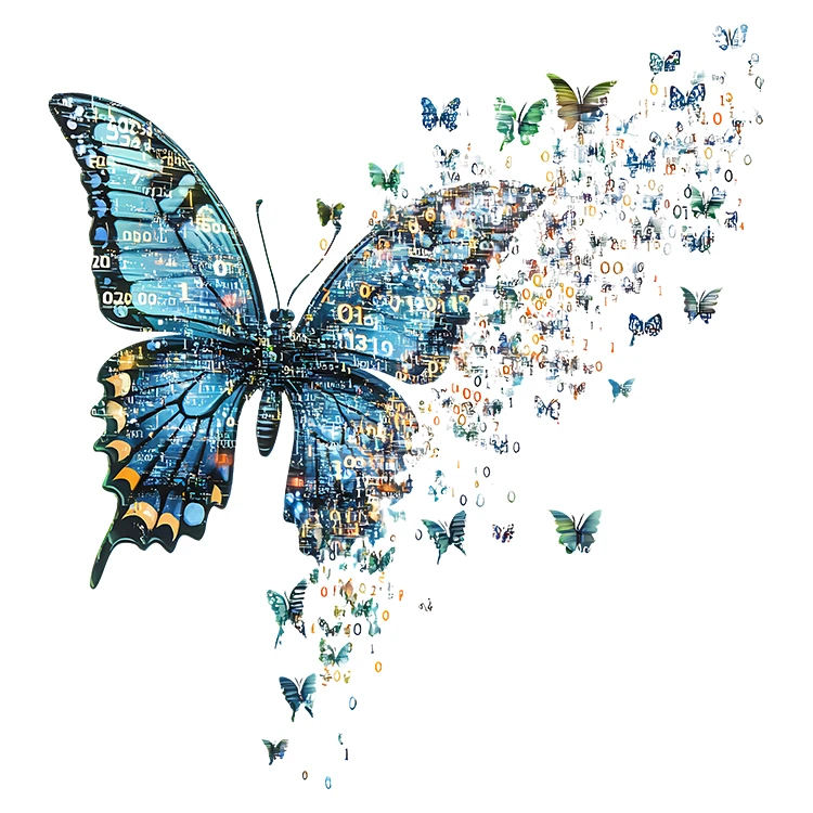 استیکر پارچه و لباس پاد آفرین مدل کارتونی فانتزی طرح پروانه کد S5476