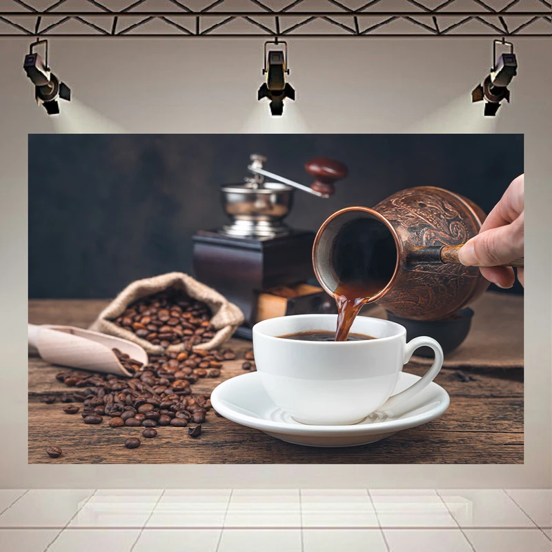 تابلو بوم طرح قهوه ترک مدل فنجان قهوه کد AR303652
