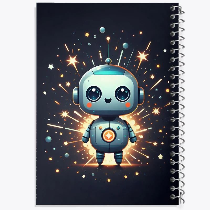 دفتر مشق 100 برگ خندالو طرح ربات کیوت کد F8086