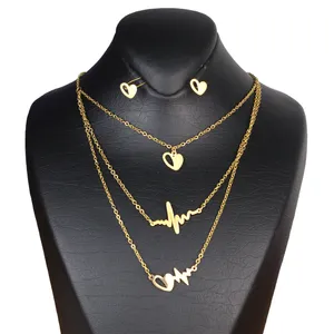 نیم ست زنانه مدل سه لاین ضربان قلب کد AA11