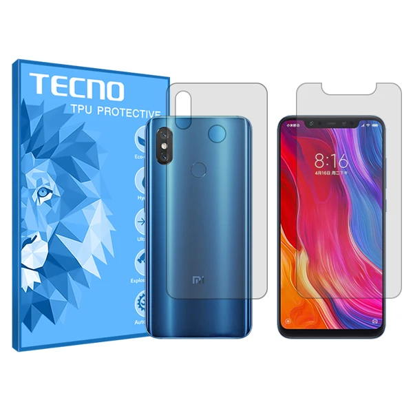 محافظ صفحه نمایش شفاف تکنو مدل HyGEL مناسب برای گوشی موبایل شیائومی Mi 8 به همراه محافظ پشت گوشی